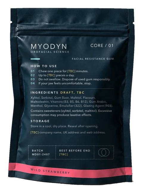 Back of the Wild Strawberry pouch: ingredients, directions and the Supplied by box for the practice stamp.